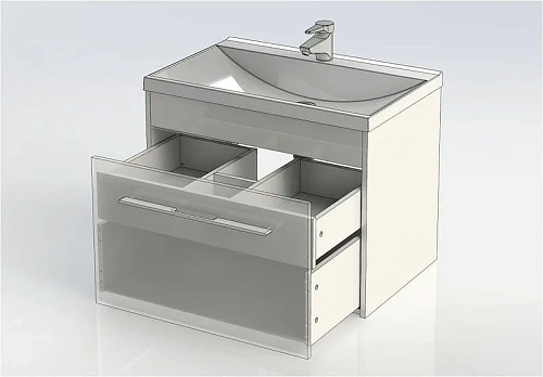 Тумба с раковиной Aquanet Августа 75 белый (ручка хром) 00287693 Тумба с раковиной Aquanet Августа 75 белый (ручка хром) 00287693