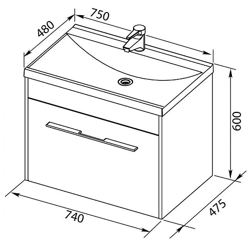 Тумба с раковиной Aquanet Августа 75 белый 00210028+00204118 Тумба с раковиной Aquanet Августа 75 белый 00210028+00204118