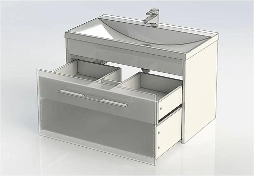 Тумба с раковиной Aquanet Августа 90 белый (ручка хром) 00287695 Тумба с раковиной Aquanet Августа 90 белый (ручка хром) 00287695