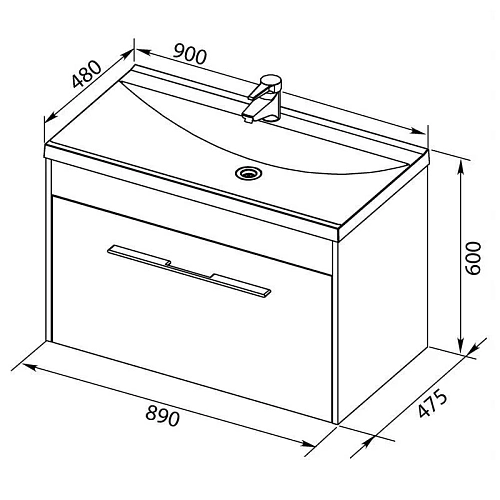 Тумба с раковиной Aquanet Августа 90 белый 00210030+00204119 Тумба с раковиной Aquanet Августа 90 белый 00210030+00204119