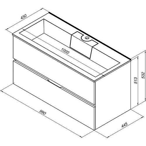 Тумба с раковиной Aquanet Алвита 100 белый 00238369 Тумба с раковиной Aquanet Алвита 100 белый 00238369