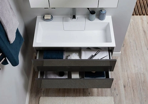 Тумба с раковиной Aquanet Алвита 100 серый антрацит 00240112 + 00222717 Тумба с раковиной Aquanet Алвита 100 серый антрацит 00240112 + 00222717