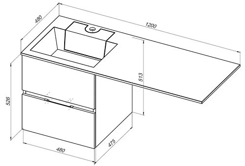 Тумба с раковиной Aquanet Алвита 120 L белый 00243773 Тумба с раковиной Aquanet Алвита 120 L белый 00243773