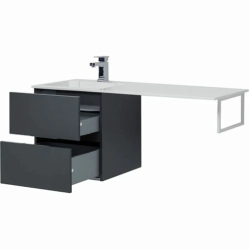 Тумба с раковиной Aquanet Алвита 120 L серый антрацит 00243777 Тумба с раковиной Aquanet Алвита 120 L серый антрацит 00243777