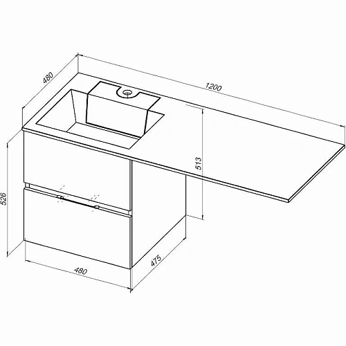 Тумба с раковиной Aquanet Алвита 120 L серый антрацит 00243777 Тумба с раковиной Aquanet Алвита 120 L серый антрацит 00243777
