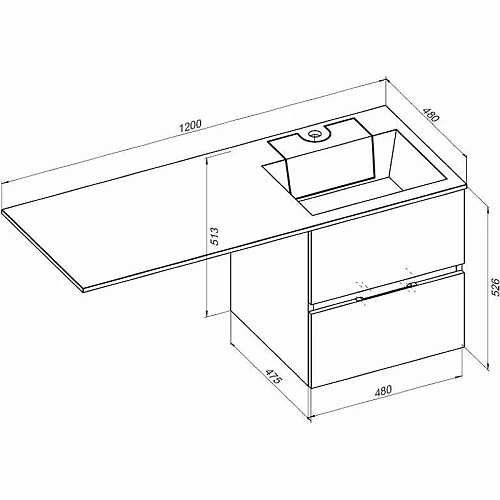 Тумба с раковиной Aquanet Алвита 120 R белый 00243726 Тумба с раковиной Aquanet Алвита 120 R белый 00243726