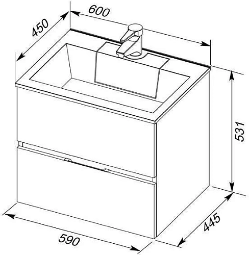 Тумба с раковиной Aquanet Алвита 60 белый 00213095 Тумба с раковиной Aquanet Алвита 60 белый 00213095