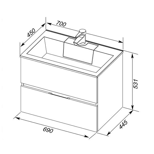 Тумба с раковиной Aquanet Алвита 70 белый 00184302+00182523 Тумба с раковиной Aquanet Алвита 70 белый 00184302+00182523