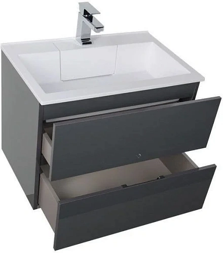 Тумба с раковиной Aquanet Алвита 70 серый антрацит 00183992+00182523 Тумба с раковиной Aquanet Алвита 70 серый антрацит 00183992+00182523