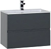 Тумба с раковиной Aquanet Алвита 70 серый антрацит 00183992+00182523