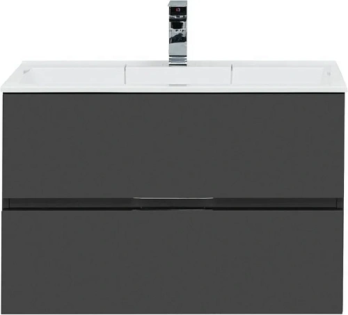 Тумба с раковиной Aquanet Алвита 80 серый антрацит 00215120 + 00187094 Тумба с раковиной Aquanet Алвита 80 серый антрацит 00215120 + 00187094