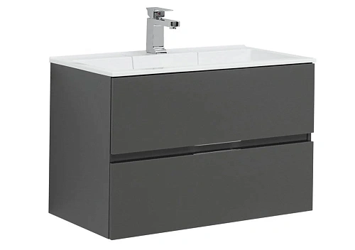 Тумба с раковиной Aquanet Алвита 80 серый антрацит 00215120 + 00187094 Тумба с раковиной Aquanet Алвита 80 серый антрацит 00215120 + 00187094