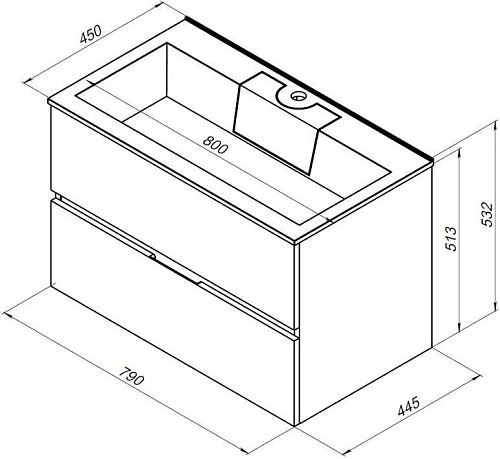 Тумба с раковиной Aquanet Алвита 80 серый антрацит 00242610 Тумба с раковиной Aquanet Алвита 80 серый антрацит 00242610
