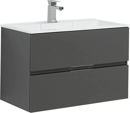 Тумба с раковиной Aquanet Алвита 80 серый антрацит 00242610 Тумба с раковиной Aquanet Алвита 80 серый антрацит 00242610