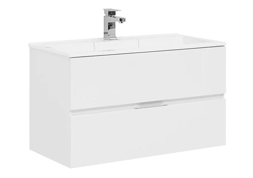 Тумба с раковиной Aquanet Алвита 90 белый 00235340 + 00187182 Тумба с раковиной Aquanet Алвита 90 белый 00235340 + 00187182