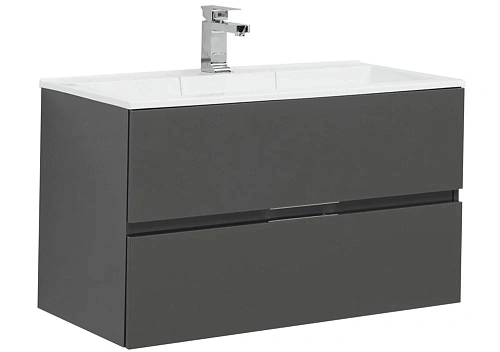 Тумба с раковиной Aquanet Алвита 90 серый антрацит 00240111 + 00187182 Тумба с раковиной Aquanet Алвита 90 серый антрацит 00240111 + 00187182