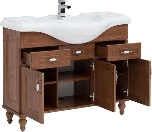 Тумба с раковиной Aquanet Амелия S 105 орех 00186070 + 00183872 Тумба с раковиной Aquanet Амелия S 105 орех 00186070 + 00183872