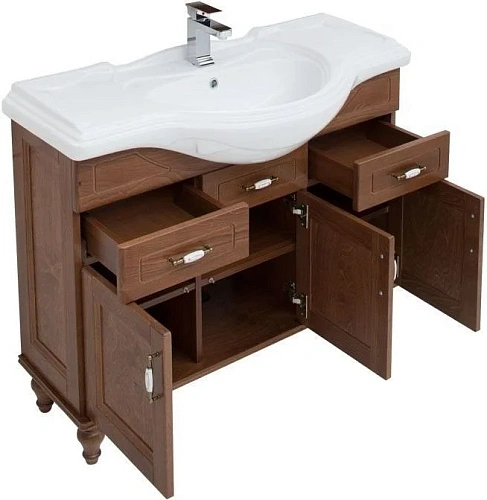 Тумба с раковиной Aquanet Амелия S 105 орех 00186070 + 00183872 Тумба с раковиной Aquanet Амелия S 105 орех 00186070 + 00183872