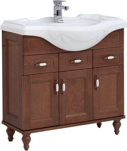 Тумба с раковиной Aquanet Амелия S 85 орех 00186069 + 00183871 Тумба с раковиной Aquanet Амелия S 85 орех 00186069 + 00183871