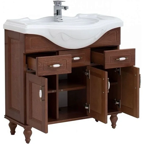 Тумба с раковиной Aquanet Амелия S 85 орех 00235641 Тумба с раковиной Aquanet Амелия S 85 орех 00235641