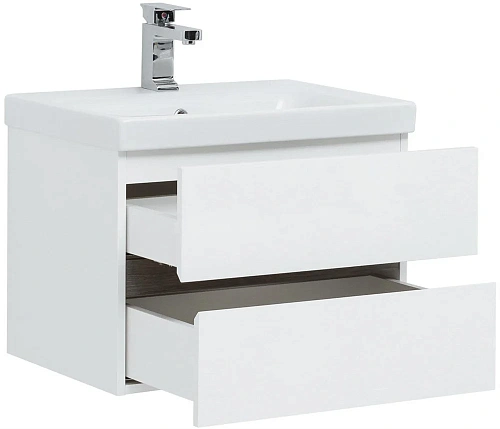 Тумба с раковиной Aquanet Беркли 60 белый/дуб рошелье 00254289 + 00245870 Тумба с раковиной Aquanet Беркли 60 белый/дуб рошелье 00254289 + 00245870
