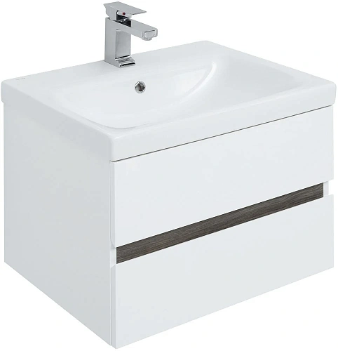 Тумба с раковиной Aquanet Беркли 60 белый/дуб рошелье 00254289 + 00245870 Тумба с раковиной Aquanet Беркли 60 белый/дуб рошелье 00254289 + 00245870