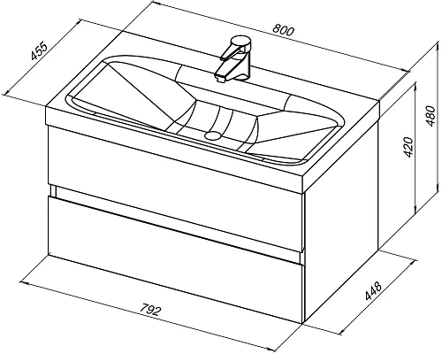 Тумба с раковиной Aquanet Беркли 80 белый/дуб рошелье 00254290 + 00246880 Тумба с раковиной Aquanet Беркли 80 белый/дуб рошелье 00254290 + 00246880