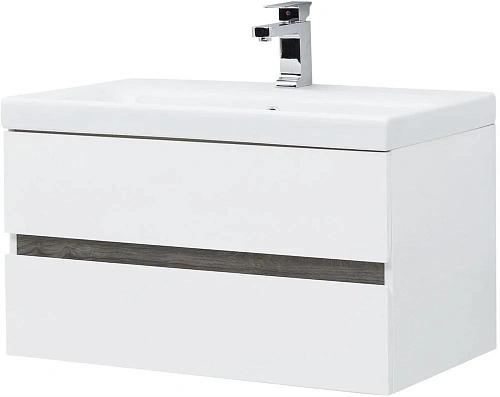 Тумба с раковиной Aquanet Беркли 80 белый/дуб рошелье 00254290 + 00246880 Тумба с раковиной Aquanet Беркли 80 белый/дуб рошелье 00254290 + 00246880