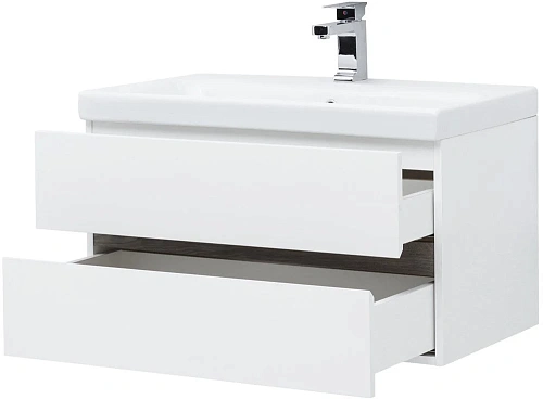 Тумба с раковиной Aquanet Беркли 80 белый/дуб рошелье 00254290 + 00246880 Тумба с раковиной Aquanet Беркли 80 белый/дуб рошелье 00254290 + 00246880