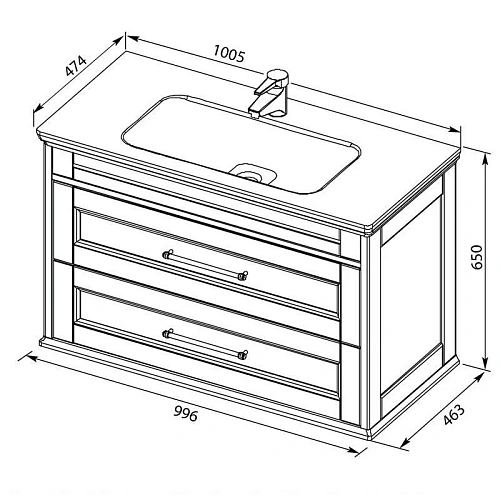 Тумба с раковиной Aquanet Бостон 100 ясень 00206549 + 00197961 Тумба с раковиной Aquanet Бостон 100 ясень 00206549 + 00197961