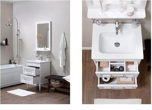 Тумба с раковиной Aquanet Бостон 60 ясень 00206550 + 00197960 Тумба с раковиной Aquanet Бостон 60 ясень 00206550 + 00197960