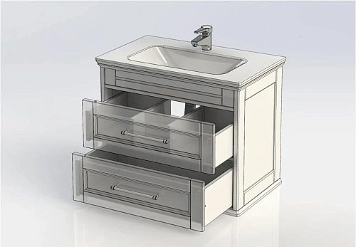 Тумба с раковиной Aquanet Бостон 80 ясень 00206551 + 00186188 Тумба с раковиной Aquanet Бостон 80 ясень 00206551 + 00186188