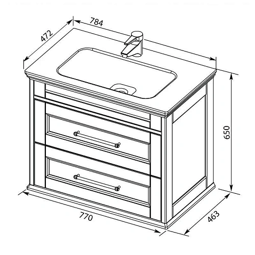 Тумба с раковиной Aquanet Бостон 80 ясень 00206551 + 00186188 Тумба с раковиной Aquanet Бостон 80 ясень 00206551 + 00186188