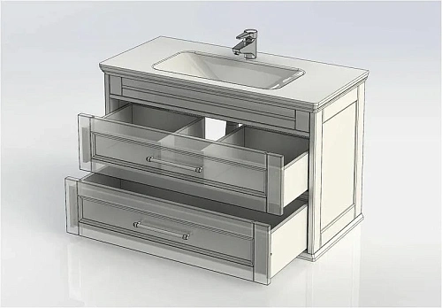 Тумба с раковиной Aquanet Бостон М 100 белый 00212669 Тумба с раковиной Aquanet Бостон М 100 белый 00212669