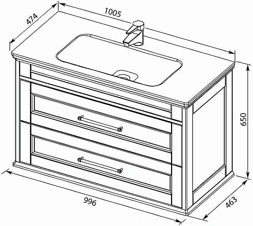 Тумба с раковиной Aquanet Бостон М 100 белый 00212669 Тумба с раковиной Aquanet Бостон М 100 белый 00212669