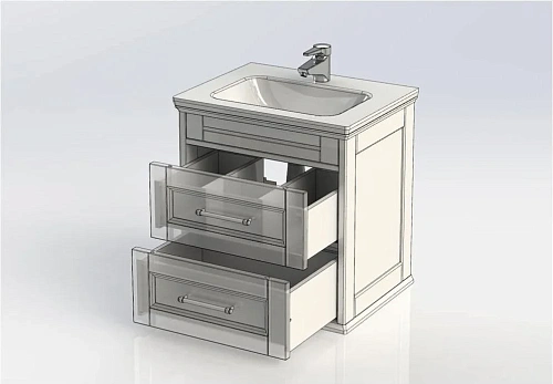 Тумба с раковиной Aquanet Бостон М 60 белый 00209679 + 00197960 Тумба с раковиной Aquanet Бостон М 60 белый 00209679 + 00197960