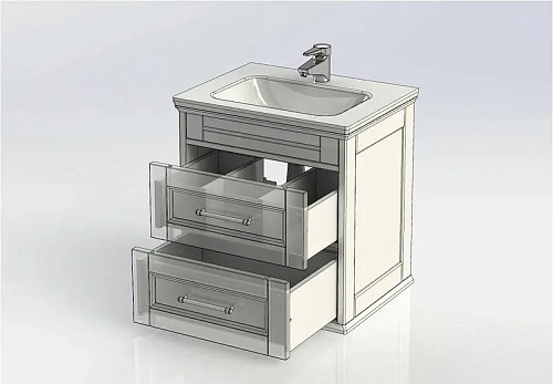 Тумба с раковиной Aquanet Бостон М 60 белый 00212667 Тумба с раковиной Aquanet Бостон М 60 белый 00212667