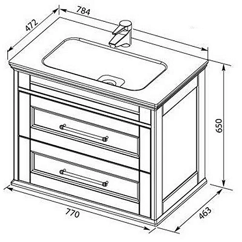 Тумба с раковиной Aquanet Бостон М 80 белый (лит. мрамор) 00260664 Тумба с раковиной Aquanet Бостон М 80 белый (лит. мрамор) 00260664