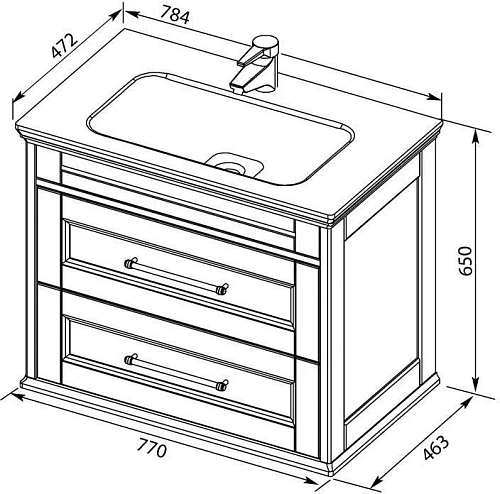 Тумба с раковиной Aquanet Бостон М 80 белый 00212668 Тумба с раковиной Aquanet Бостон М 80 белый 00212668