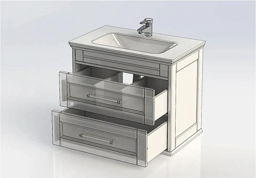 Тумба с раковиной Aquanet Бостон М 80 белый 00212668 Тумба с раковиной Aquanet Бостон М 80 белый 00212668