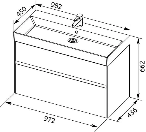 Тумба с раковиной Aquanet Бруклин 100 белый 00212599 Тумба с раковиной Aquanet Бруклин 100 белый 00212599