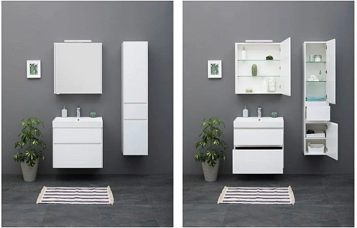 Тумба с раковиной Aquanet Бруклин 70 белый 00203959 + 00198207 Тумба с раковиной Aquanet Бруклин 70 белый 00203959 + 00198207