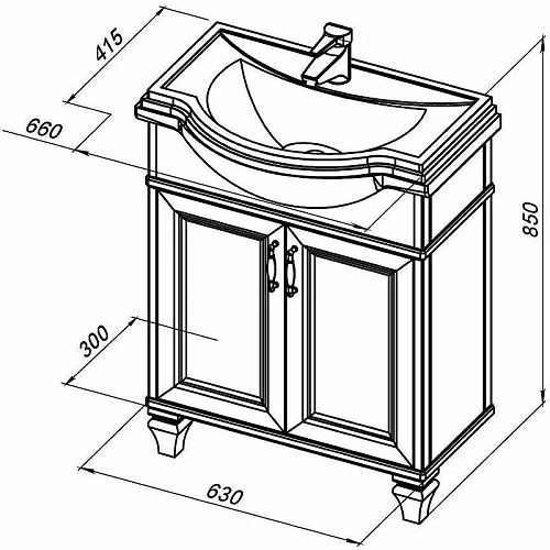 Тумба с раковиной Aquanet Валенса New (Классик) 65 белый 00273540 Тумба с раковиной Aquanet Валенса New (Классик) 65 белый 00273540