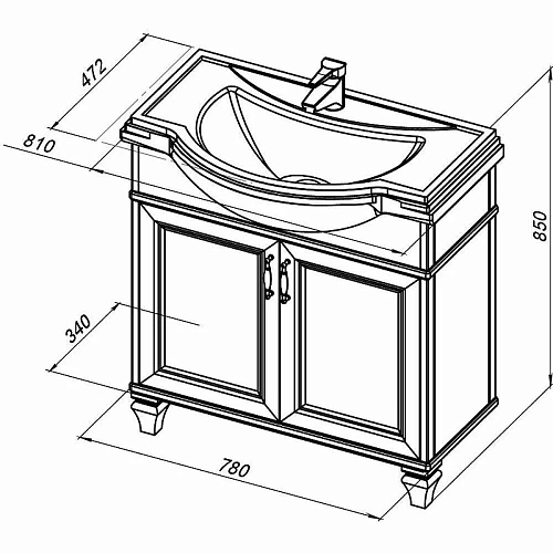 Тумба с раковиной Aquanet Валенса New (Классик) 80 белый 00273546 Тумба с раковиной Aquanet Валенса New (Классик) 80 белый 00273546