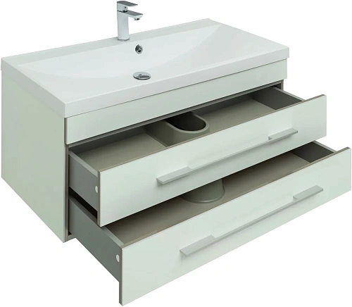 Тумба с раковиной Aquanet Верона 100 белый (подвесная 2 ящика) 00287664 Тумба с раковиной Aquanet Верона 100 белый (подвесная 2 ящика) 00287664