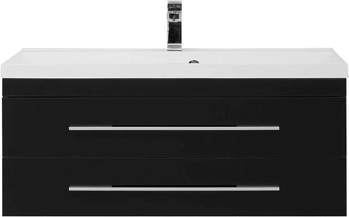 Тумба с раковиной Aquanet Верона 100 черный (подвесная 2 ящика) 00175387 + 00204096 Тумба с раковиной Aquanet Верона 100 черный (подвесная 2 ящика) 00175387 + 00204096