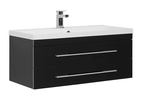 Тумба с раковиной Aquanet Верона 100 черный (подвесная 2 ящика) 00175387 + 00204096 Тумба с раковиной Aquanet Верона 100 черный (подвесная 2 ящика) 00175387 + 00204096
