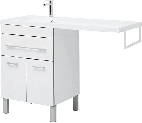 Тумба с раковиной Aquanet Верона 120 L белый (напольная, 1 ящик, 2 дверцы) 00182507 + 00239565 Тумба с раковиной Aquanet Верона 120 L белый (напольная, 1 ящик, 2 дверцы) 00182507 + 00239565