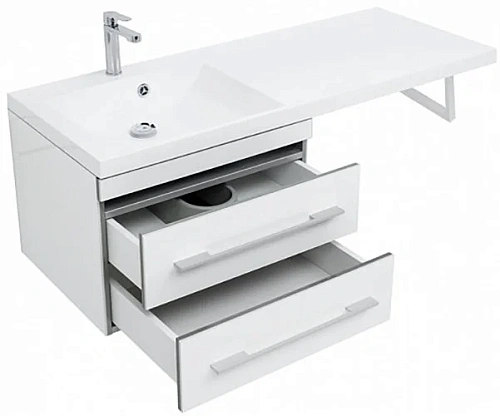Тумба с раковиной Aquanet Верона 120 L белый (подвесная, 2 ящика) 00239789 Тумба с раковиной Aquanet Верона 120 L белый (подвесная, 2 ящика) 00239789