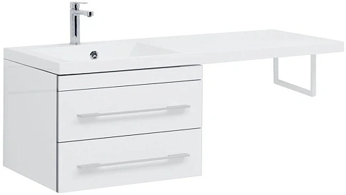 Тумба с раковиной Aquanet Верона 120 L белый (подвесная, 2 ящика) 00239789 Тумба с раковиной Aquanet Верона 120 L белый (подвесная, 2 ящика) 00239789